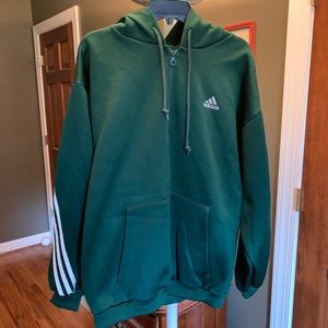 Green Adidas quarter-zip hoodie